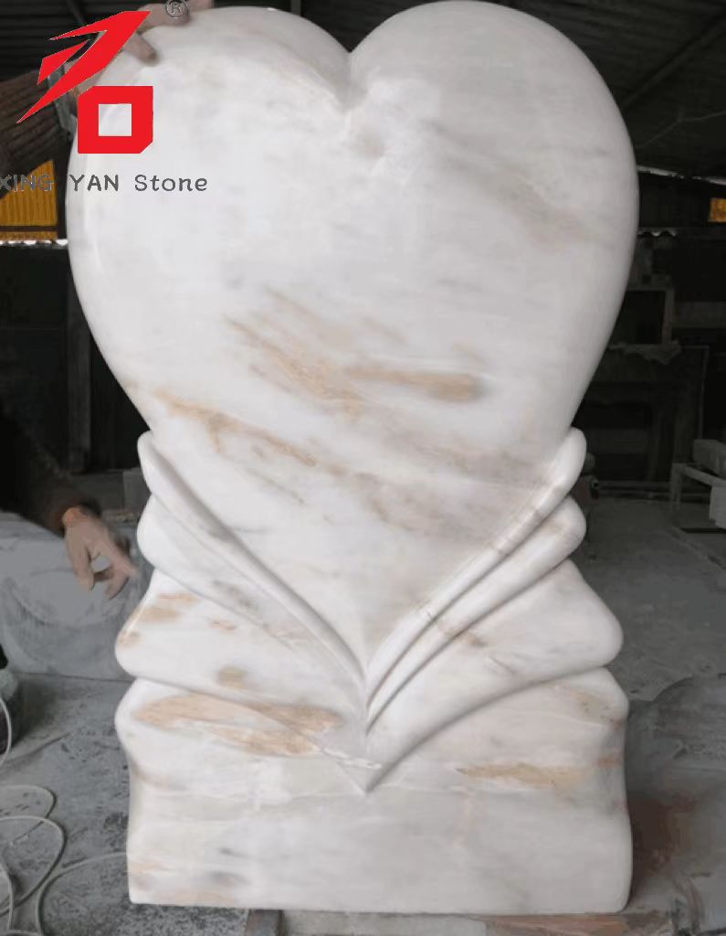 Çin Xingyan Kalp Şeklinde Sanat Taş Oyma Mezar Taşı