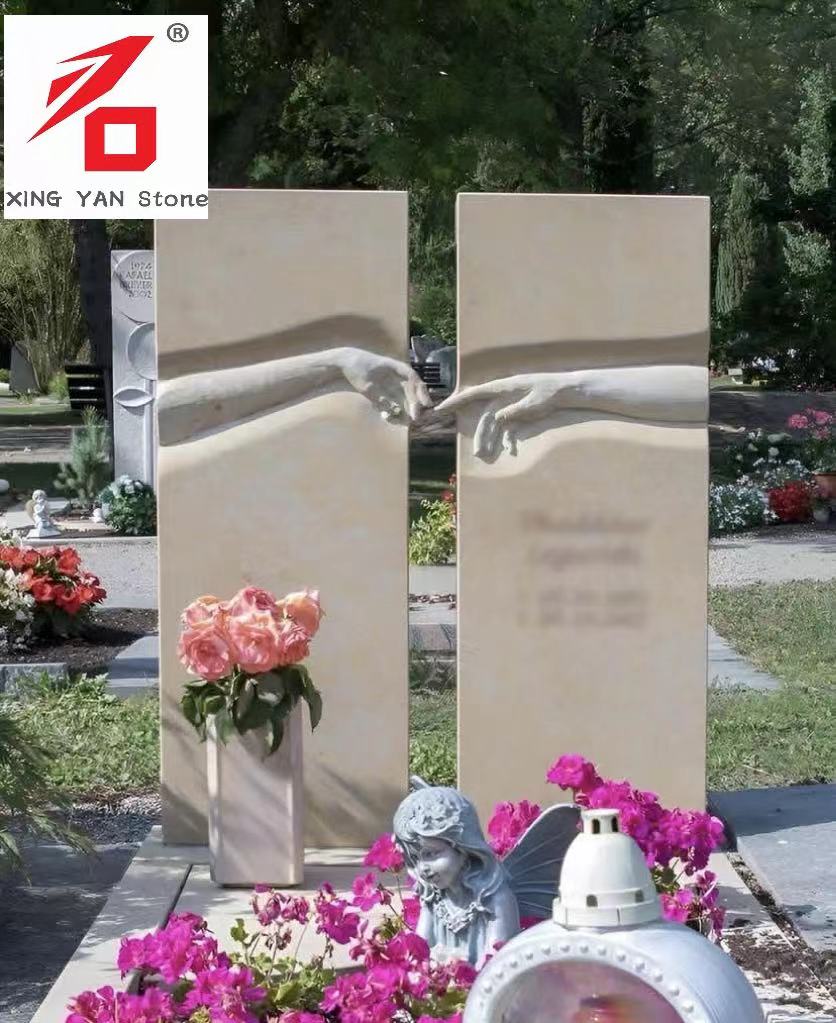 Çin Xingyan Üretimi Huangshayan El El Dokunma Şeklinde Mezar Taşı