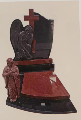 Çin Xingyan - Dini Tema Taş Oyma Mezar Taşı (Angel ve Virgin Mary şekilli)